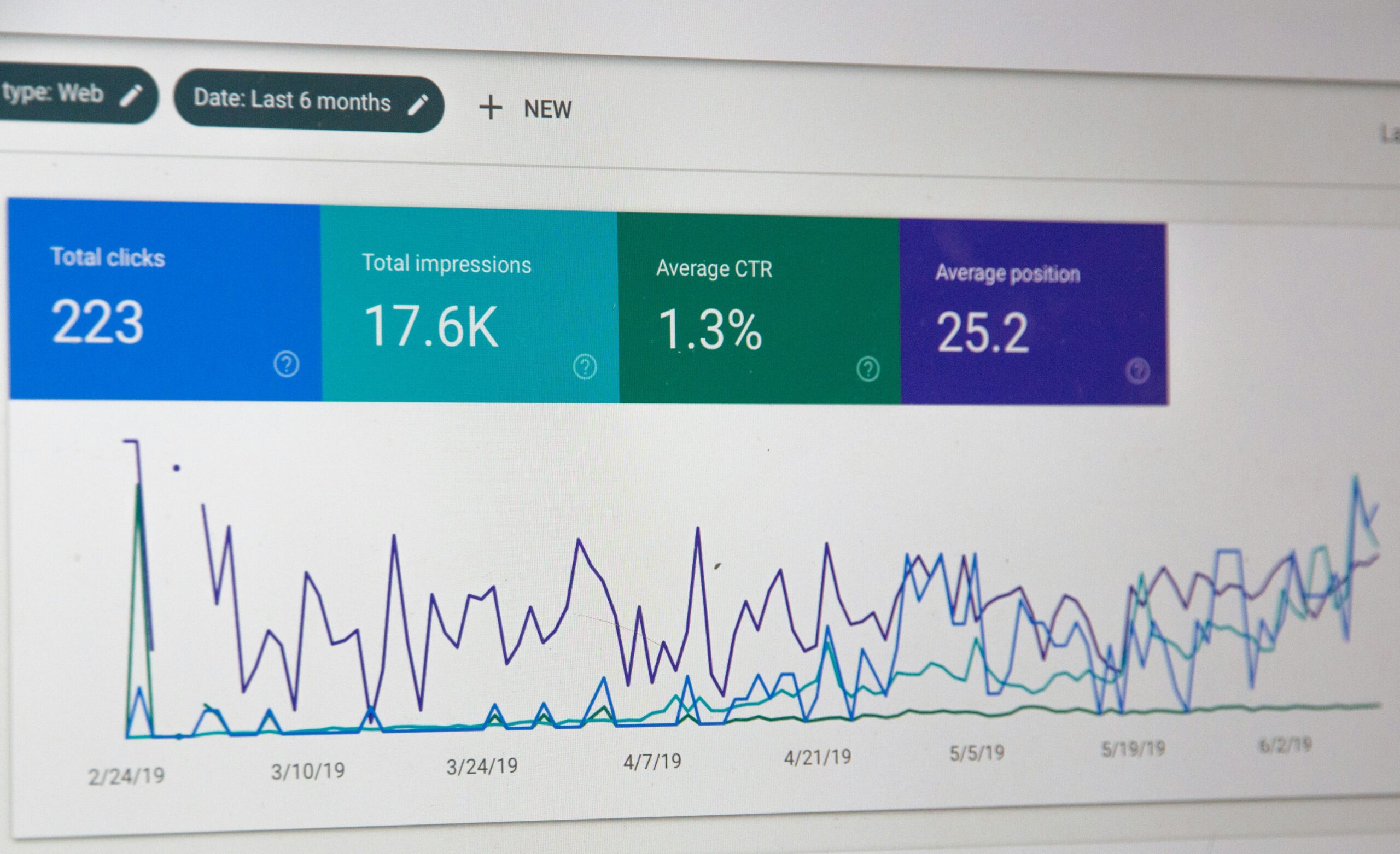 Google-Suchergebnisseite mit organischen Treffern auf einem Bildschirm